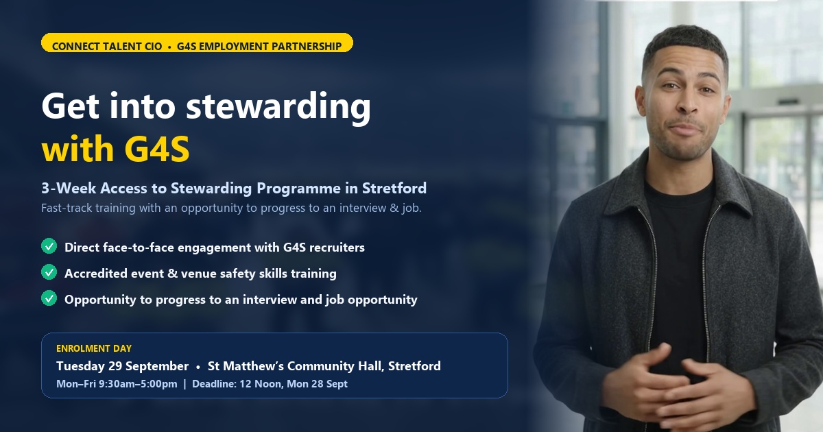 Get into Stewarding with G4S: 3-Week Access Programme & Direct Route to Employment