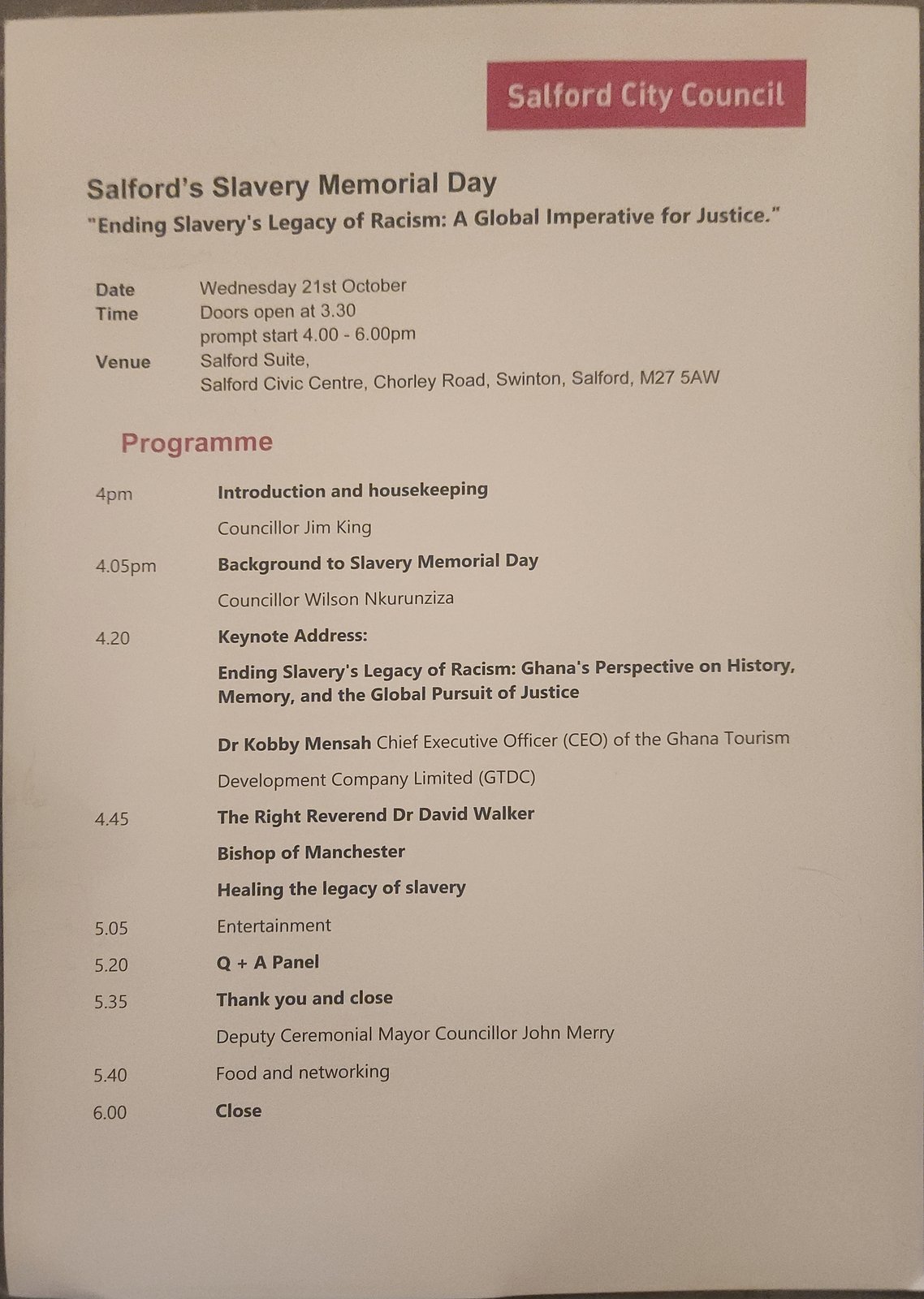 A Conversation from Salford to Ghana: Global Perspectives on Justice